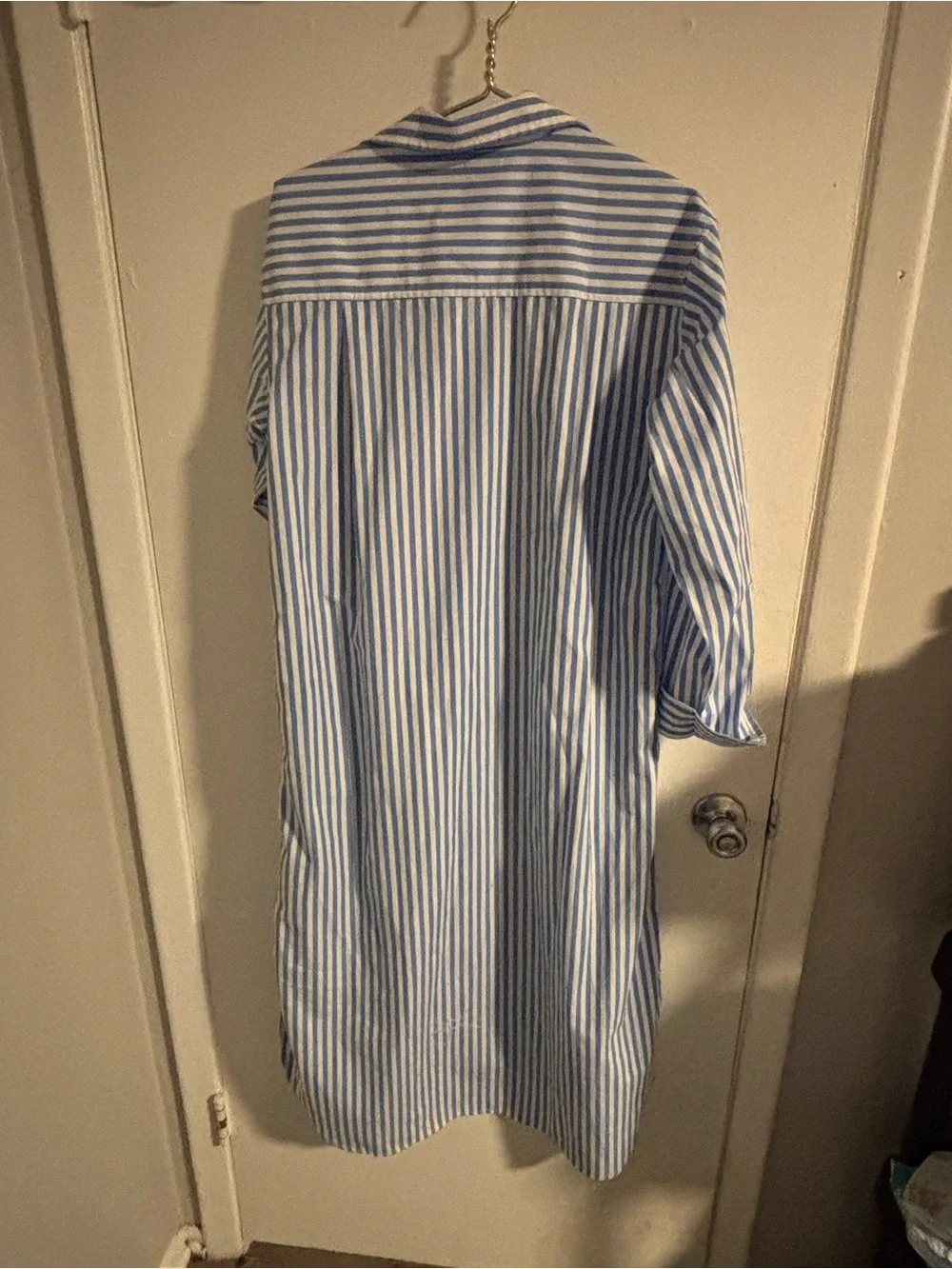 Banana Republic Blue White Striped Midi Shirt Dress Size M NWT (1230)